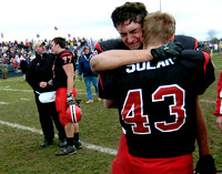 Don Campbell / H-P staff
Lakeshore's Zach Benke (10) and Mike Solak (43) react to the Lancer's 42-38 Divison III Regional Final loss to Caledonia Saturday, November 11, 2006, at Lakeshore High School.