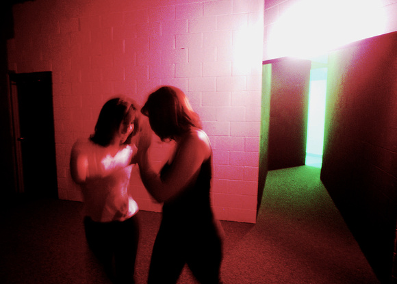 (GAZ/DON CAMPBELL,COLOR,1-23-98)FRIDAY Two women dance in a corner of The Nu-Veau Room late one Friday night.