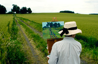 Don Campbell / H-P staff
Susan Miller, from Coldwater, works on an acrylic painting of a field along John Beers Road, Saturday afternoon during a meeting of the Great Lakes Plein Aire Painters Associt