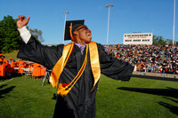 Don Campbell / H-P staff
Carlos Mason dances his way across the stage as he receives his diploma during commencement exercises for the Benton Harbor Class of 2009, Friday, May 29, 2009, at Filstrup Fi